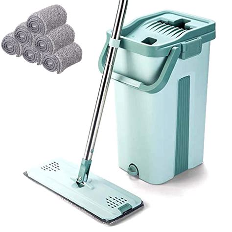 Microfiber Floor Mop and Bucket System Self Wash & Dry Mop For Hardwood ...