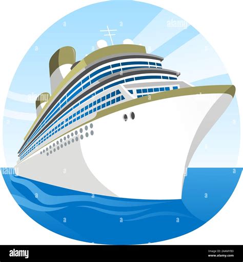 Cruise Ship Sea Holidays vector illustration cartoon Stock Vector Image ...