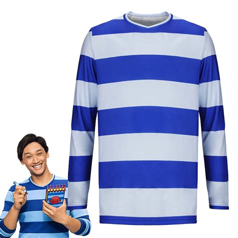 Josh Cosplay T-Shirt Blue's Clues & You Blue Stripe Costume