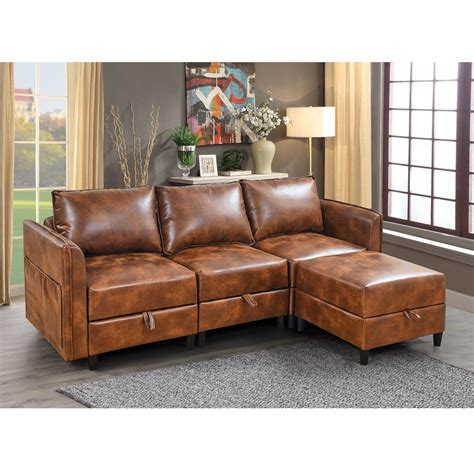 Convertible Sectional Sofa with Storage Seat, Modular Sectional Sofa, L ...