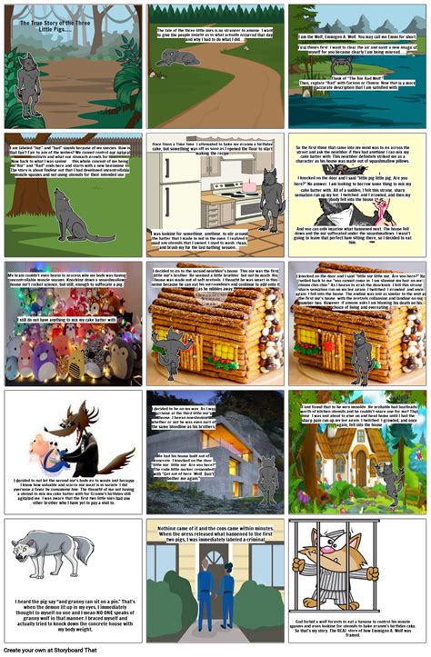 The True Story of the 3 Little Pigs Storyboard