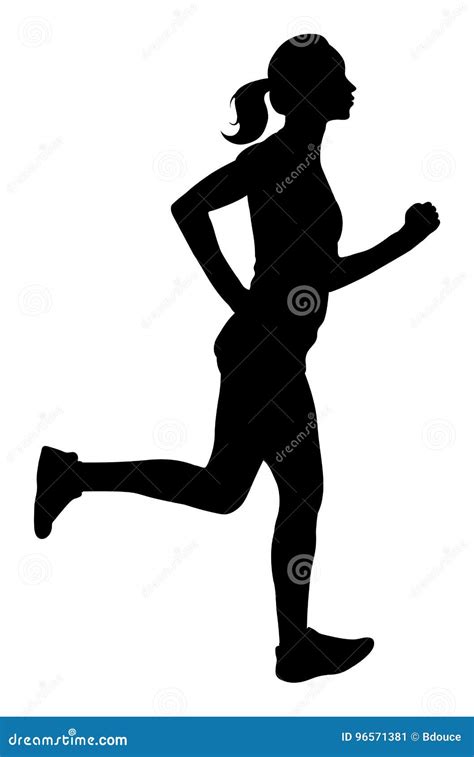 Vector Woman Running Silhouette Stock Vector - Illustration of exercise ...