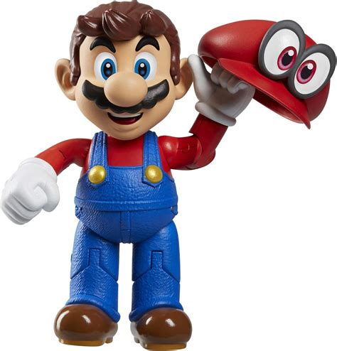 Amazon.com: World of Nintendo 4" Mario Odyssey Action Figure with Hat ...