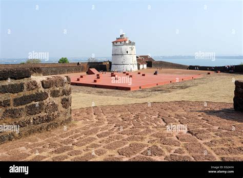 Lighthouse in Aguada fort, located near Sinquerim beach, Goa, India ...