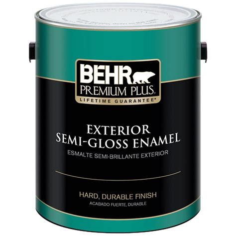 BEHR Premium Plus 1 gal. Ultra Pure White Semi-Gloss Enamel Exterior ...