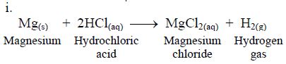 Write balanced equation for the reaction between magnesium and ...