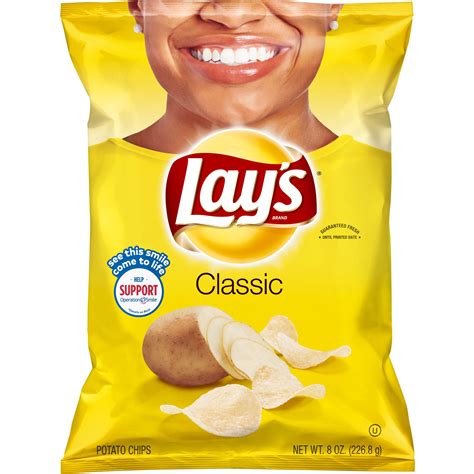 Lay's Classic Potato Chips, 8 oz Bag - Walmart.com