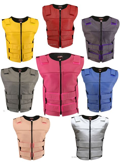 Women's Zippered Tactical Style Leather Vest-461z