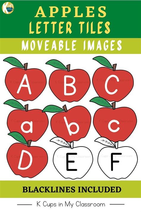 Apple Clipart Alphabet Letter Clipart Tiles - Moveable and Printable ...