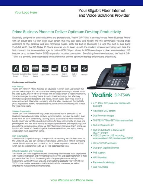 Yealink T54W Data Sheet – TolyDigital