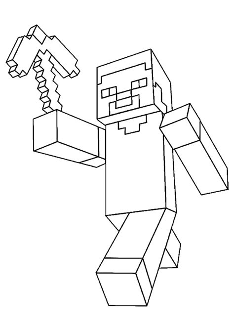 Minecraft Steve Coloring Pages