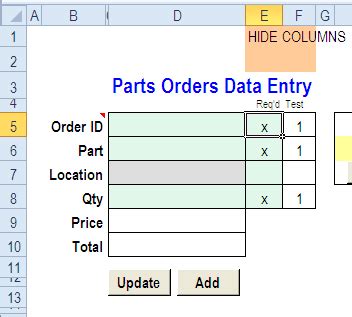 Excel Data Entry and Update Form