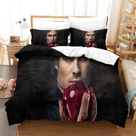 BLAKIN Damon Salvatore Bedding Set, Horror Vampire Duvet Cover Set, 3 ...