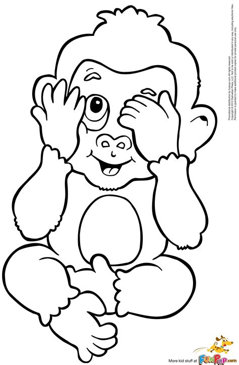 Baby Monkey Coloring Pages To Print | Coloring Pages