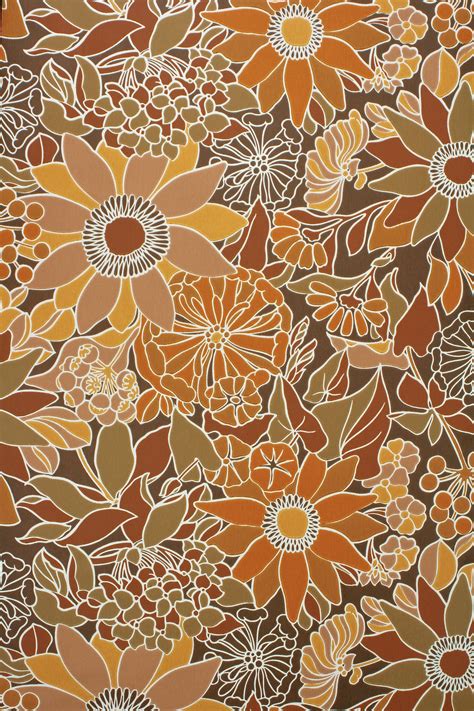 70s Vintage Bloemenbehang - Vintage Wallpapers | Vintage floral ...