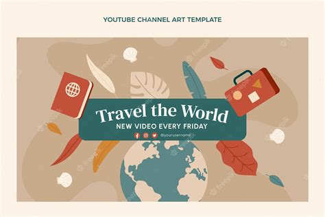 Free Vector | Flat design travel youtube channel