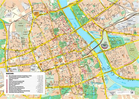 Warsaw Poland Tourist Attractions Map