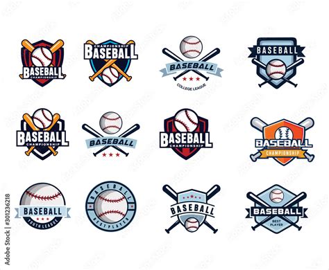 Set Of Baseball championship logo design inspiration. Template logo ...