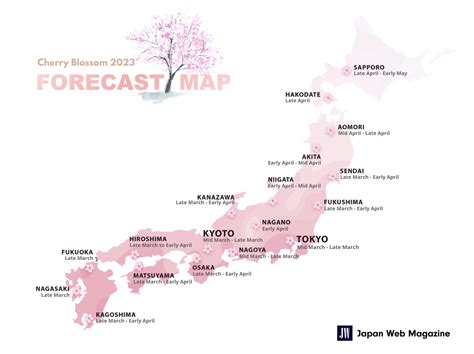 Japan Cherry Blossom Map 2024 - Abbie Annette