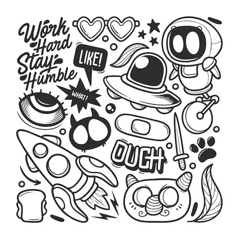 Free Vector | Elements Hand Drawn Doodle Vector