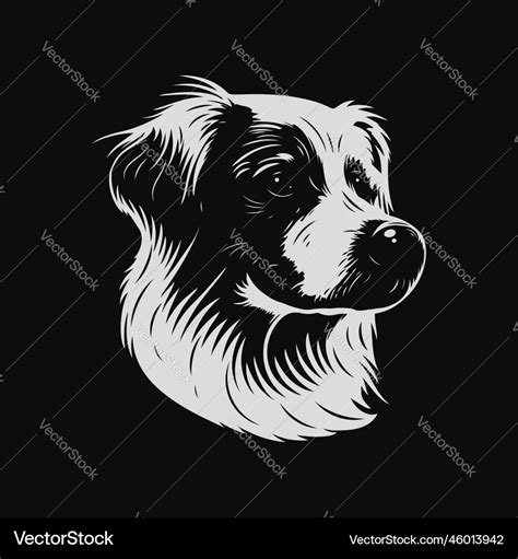 Dog head logo black and white emblem Royalty Free Vector