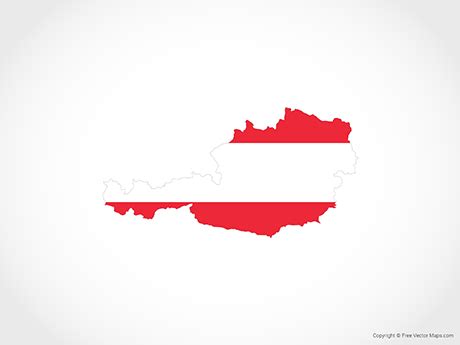 Printable Vector Map of Austria - Flag | Free Vector Maps