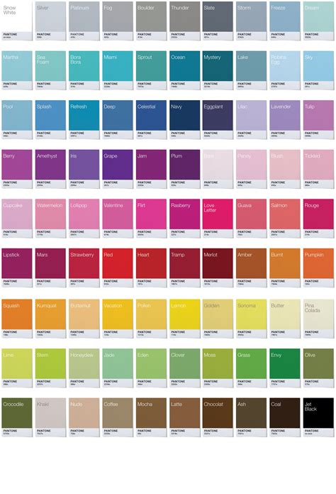 Colour Chart — Style&Ease Clothing