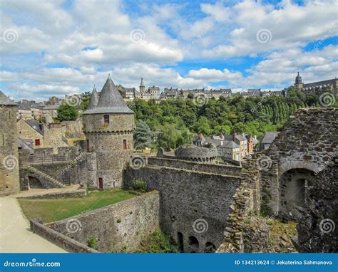 The Chateau De Fougeres: Medieval Black Roofed Castle and Town on the ...