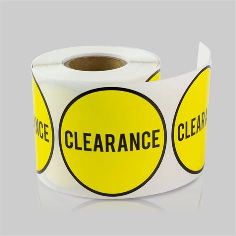 Round Clearance Stickers (2 inch, 300 Stickers per Roll, Yellow, 5 ...