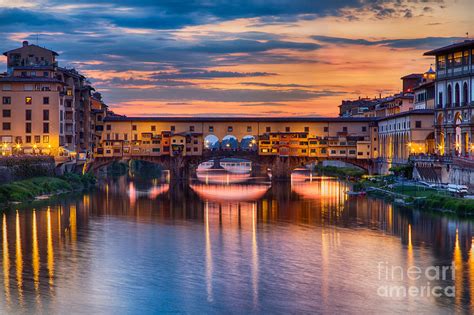 Ponte Vecchio at Sunset Photograph by Michele Steffey - Fine Art America