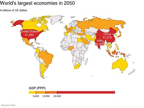 Projected world economies in 2050 [1920x1080] : r/MapPorn