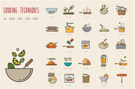 Cooking Techniques | Icons ~ Creative Market