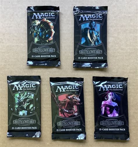 MAGIC THE GATHERING: 2013 CORE SET LOT OF 5 BOOSTER PACKS & EMPTY BOX ...