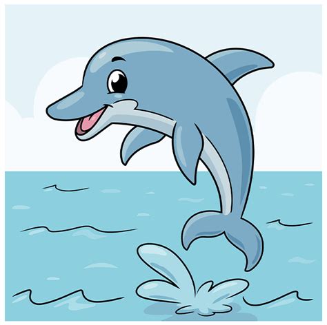 Dolphin Cartoon Drawing