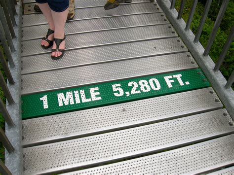 In the middle of the bridge: 1 Mile - 5,280 ft. - How About That?