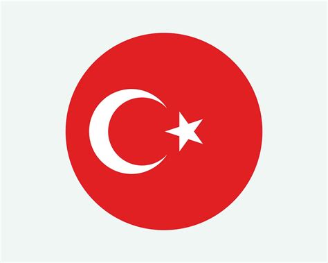 Turquía redondo país bandera. turco circulo nacional bandera. república ...