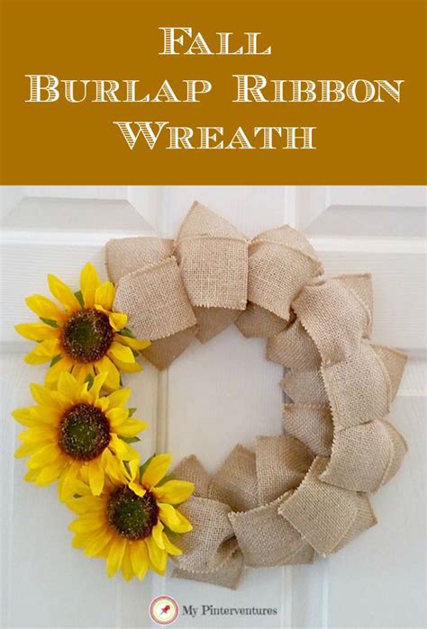 Fall Burlap Ribbon Wreath - My Pinterventures