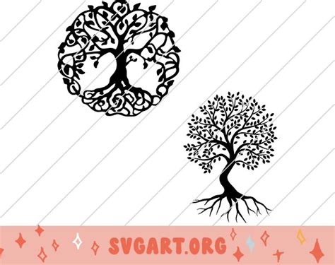 two tree silhouettes with the word svartogg below it and an image of a