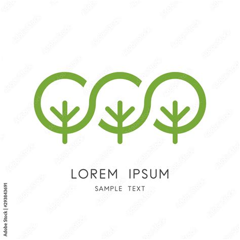 Green forest logo - group of trees and ecosystem symbol. Nature and ...