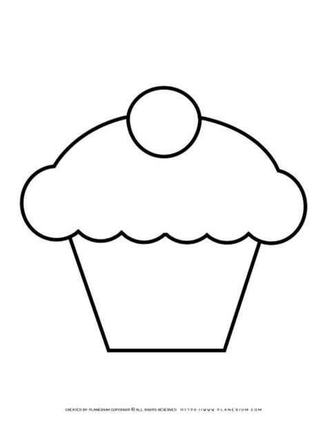 Cupcake Outline - FREE Printable Template | Planerium