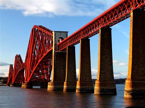 The Forth Bridge, which spans the Forth River in Scotland, is the world ...