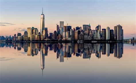 Manhattan skyline from Staten Island Ferry, New York City, USA