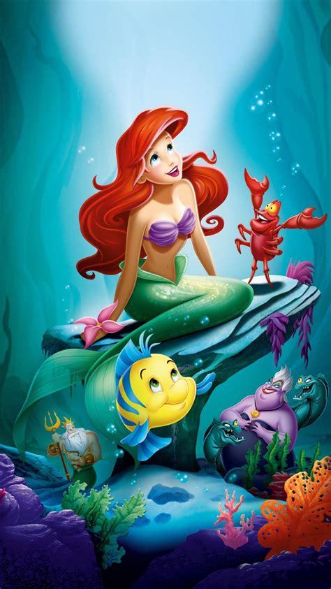 The Little Mermaid (1989) Phone Wallpaper | Moviemania | Dipinti disney ...