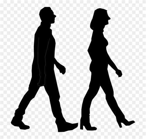 Couple Exercise Silhouette Walking - People Walking Png Icon - Free ...