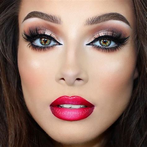 Beautiful | Red ombre lips, Christmas eye makeup, Makeup geek