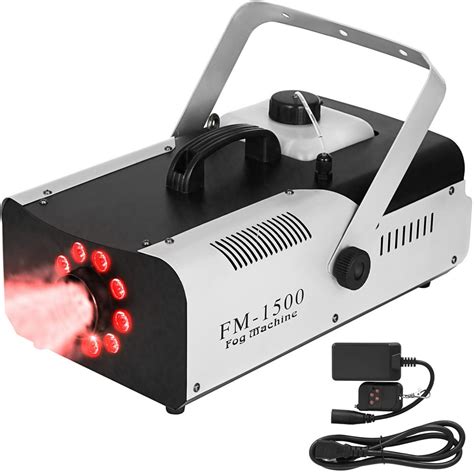 VEVOR 1500W Fog Machine 2L 9 LED Lights Smoke Machine Fog Portable with ...