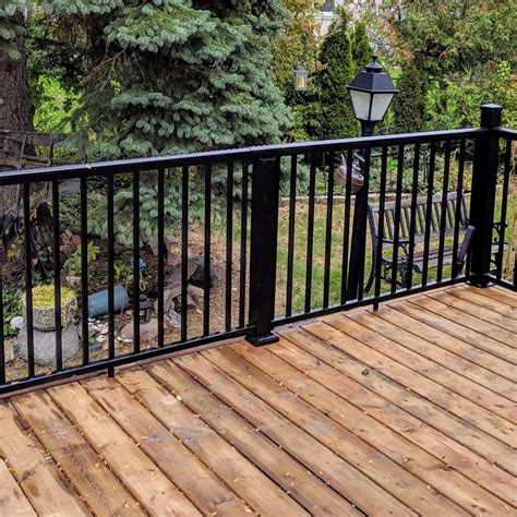 6' Long x 42" High Black Aluminum Deck Railing Kit | Nuvo Iron