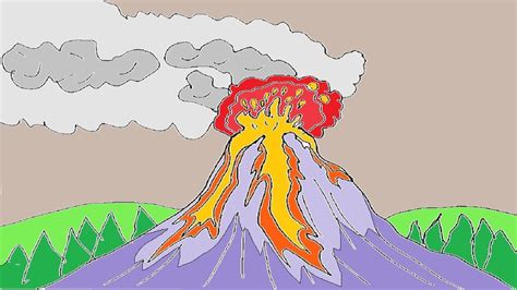 How to draw a volcano | Easy drawing - YouTube