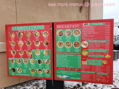 Menu at Taco Express restaurant, Colorado Springs, Tutt Blvd