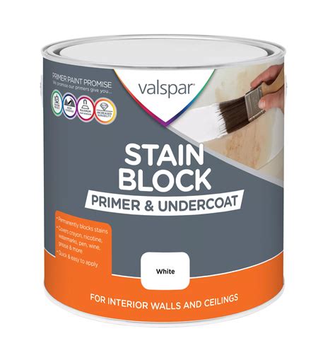 Valspar Stain block White Ceiling & wall Primer & undercoat, 2.5L ...